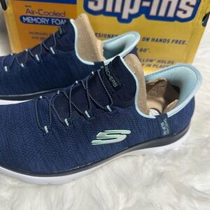 Skechers women Dark Blue and Light Blue Sneakers